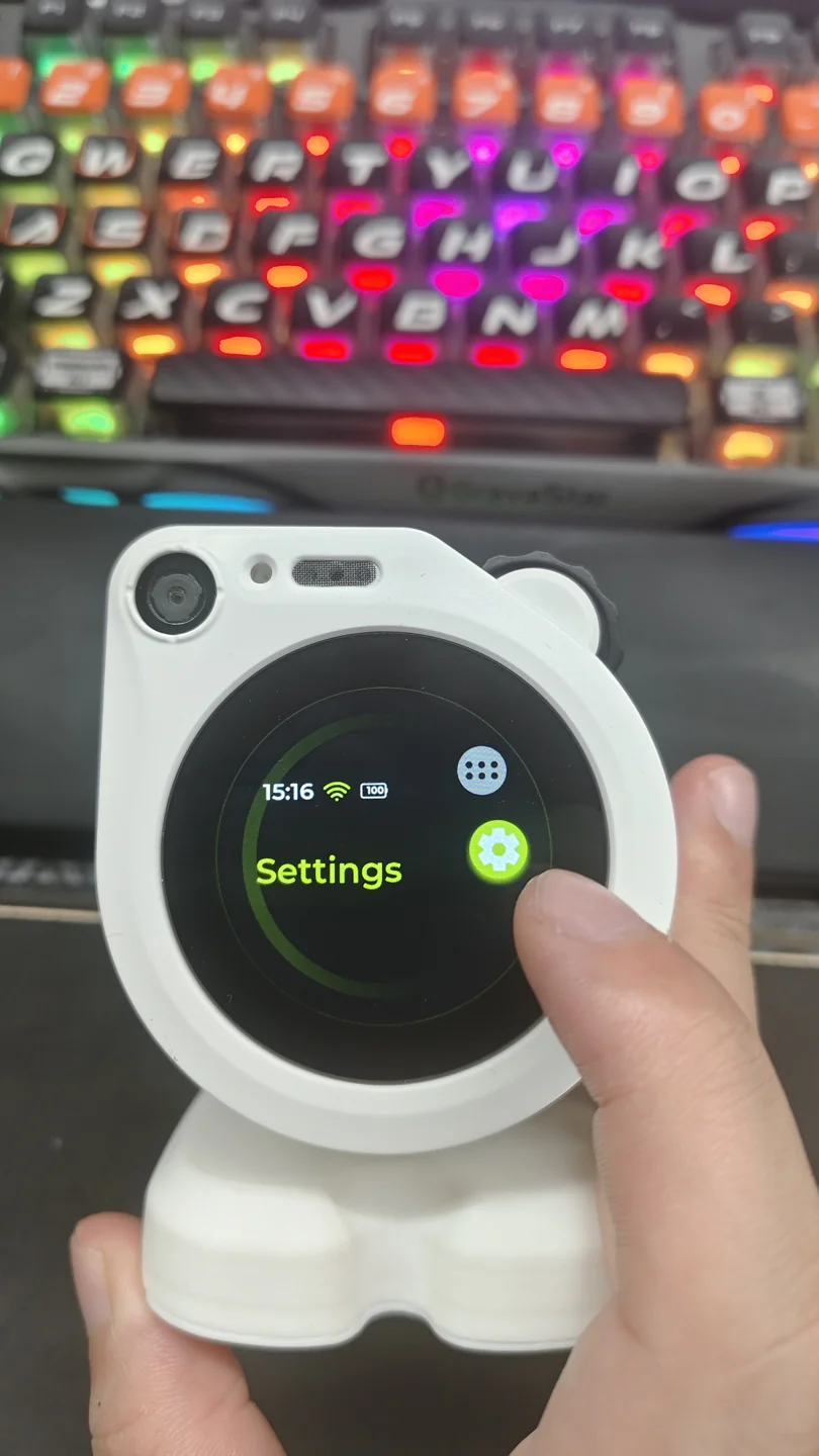 Open Settings on the robot